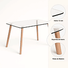 Mesa de Comedor Vidrio Rectangular Nórdica 140x90 cm 7
