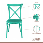 Comedor Rectangular Blanca 120x80cms + 6 Silla Crossback Danubio Menta 3