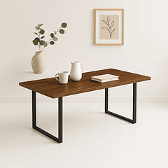 Mesa de Comedor Estilo Industrial 160x90 - Madera Oscura Walnut