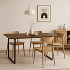 Mesa de Comedor Estilo Industrial 160x90 - Madera Oscura Walnut 4