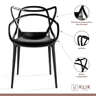 Mesa restaurant 70x70 Tubo Metal cubierta MDF + 4 Sillas Master Negras 4