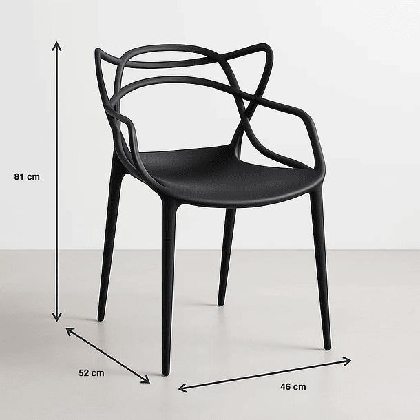 Silla de Terraza Exterior o comedor Master - Negra 4