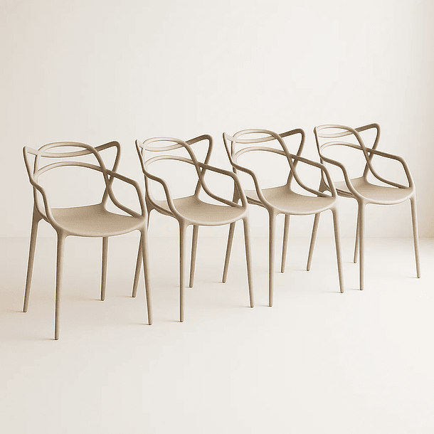 Pack de 4 sillas de terraza o comedor Master - Beige 1