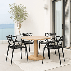Pack de 4 sillas de terraza o comedor Master - Negras