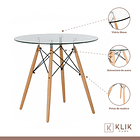 Comedor Mesa Eames 80cm redonda vidrio + 4 Silla Macron Terciopelo - Gris 4
