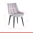 Comedor Mesa Eames 80cm redonda vidrio + 4 Silla Macron Terciopelo - Gris 5