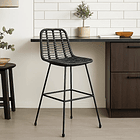 Taburete Alto de Terraza Rattan Grecia Color Negro 5