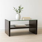 Mesa de centro moderna madera walnut wood vidrio 3