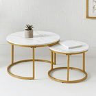 Juego de mesas de centro anidadas - MDF Diseño de marmol 4