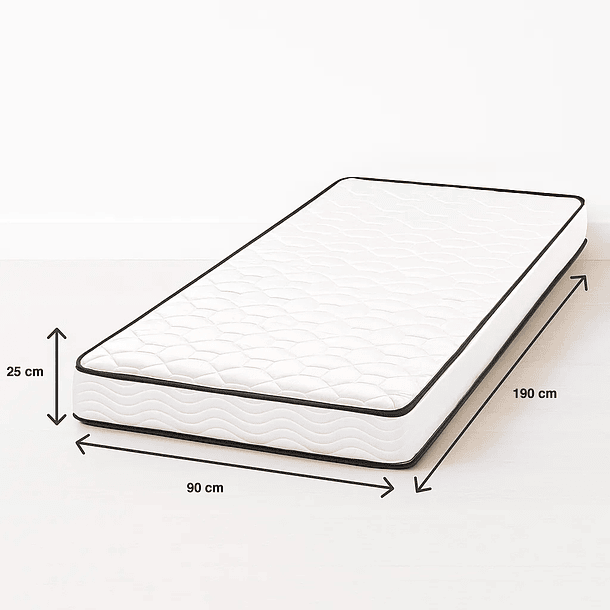 Colchón KLIK Home Primera Capa Foam y Resortes Pocket Spring 1 Plaza 6