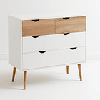 Cómoda 4 cajones blanca madera MDF 2