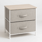 Velador con Cajones de Tela - Gris 1