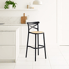 Taburete Crossback Danubio Piso de Bar o Terraza Exterior - Negro 3