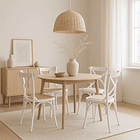 Silla Crossback Madera Rattan - Blanca 6