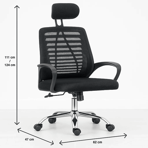 Silla de Oficina Ergos Ergonómica con Cabeza - Negra 5