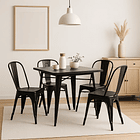 Mesa Tolix de Acero 80x80cm para Bar o Terraza o Restaurant - Negra 4