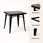Mesa Tolix de Acero 80x80cm para Bar o Terraza o Restaurant - Negra 7