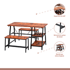 Comedor industrial con repisas y banquetas 4