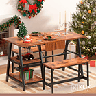 Comedor industrial con repisas y banquetas 9