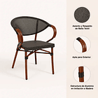 Silla Bistro Parisina  Textileno con reposabrazos - Café Oscuro 6