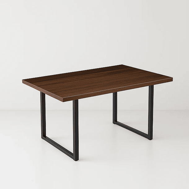 Mesa de Comedor Estilo Industrial 140x90 - Madera Oscura Walnut 2