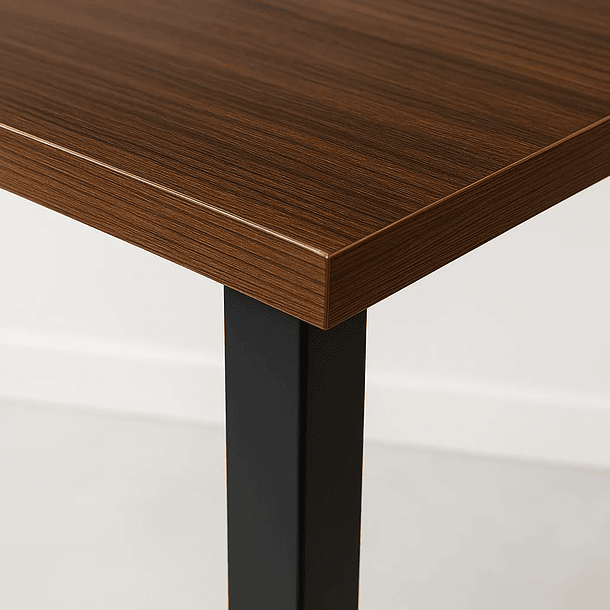 Mesa de Comedor Estilo Industrial 140x90 - Madera Oscura Walnut 7