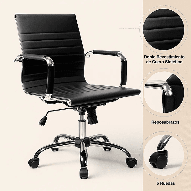 Silla de Oficina Eolia - Negro 9