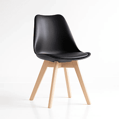 Silla Tulip Acolchada - Negra