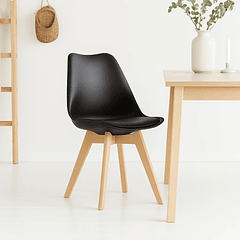 Silla Tulip Acolchada - Negra