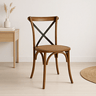 Silla Crossback Madera Rattan - Café Vintage 4