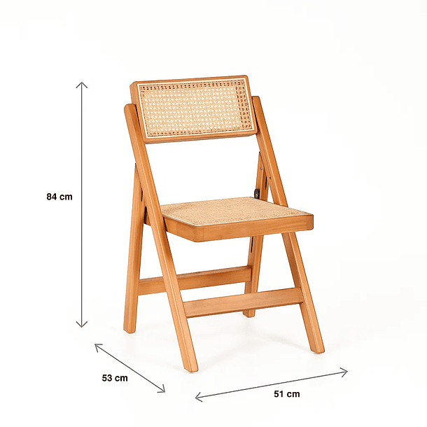 Silla Mistral Plegable de Madera Rattan Natural 10