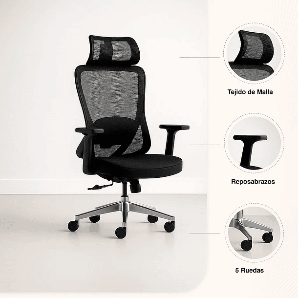 Silla de Oficina Flexor - Negro 8