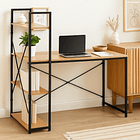 Escritorio Industrial Home Office con Repisas Oslo - Madera Clara 4