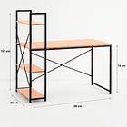 Escritorio Industrial Home Office con Repisas Oslo - Madera Clara 5