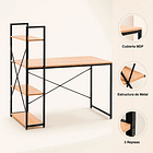 Escritorio Industrial Home Office con Repisas Oslo - Madera Clara 6