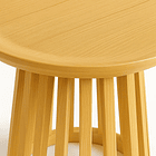 Mesa Redonda de 50 cm Madera Natural con Base Estilo Rejilla - Café 7