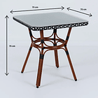 Mesa Bistro Parisina de Vidrio con Metál y Rattan Sintético 5