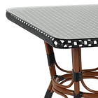 Mesa Bistro Parisina de Vidrio con Metál y Rattan Sintético 7