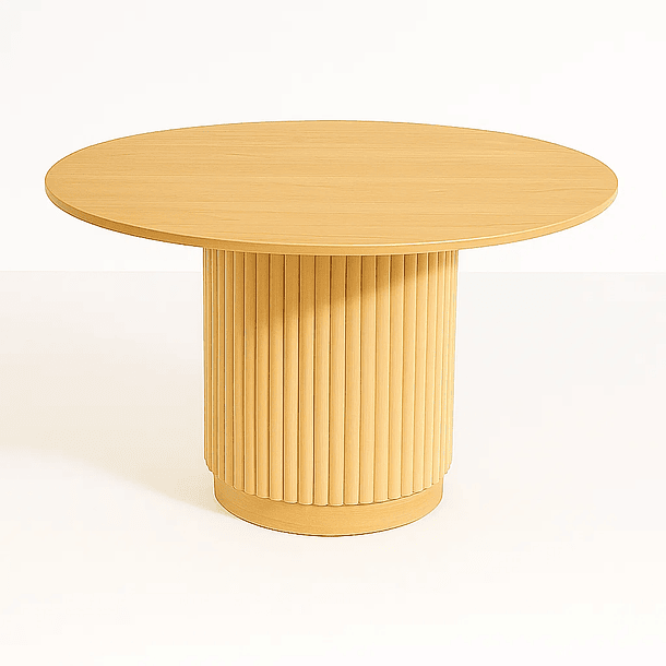 Mesa Redonda Nórdica Armonía de 130 cm Madera Natural - Café 2