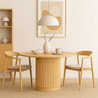 Mesa Redonda Nórdica Armonía de 130 cm Madera Natural - Café 4