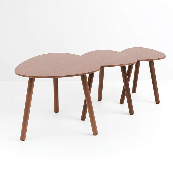 Pack de 3 mesas de centro o laterales madera 1