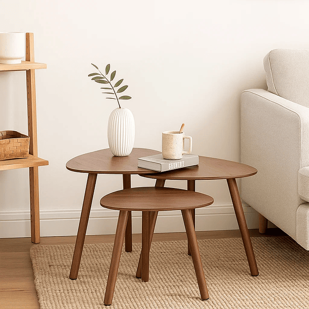 Pack de 3 mesas de centro o laterales madera 4