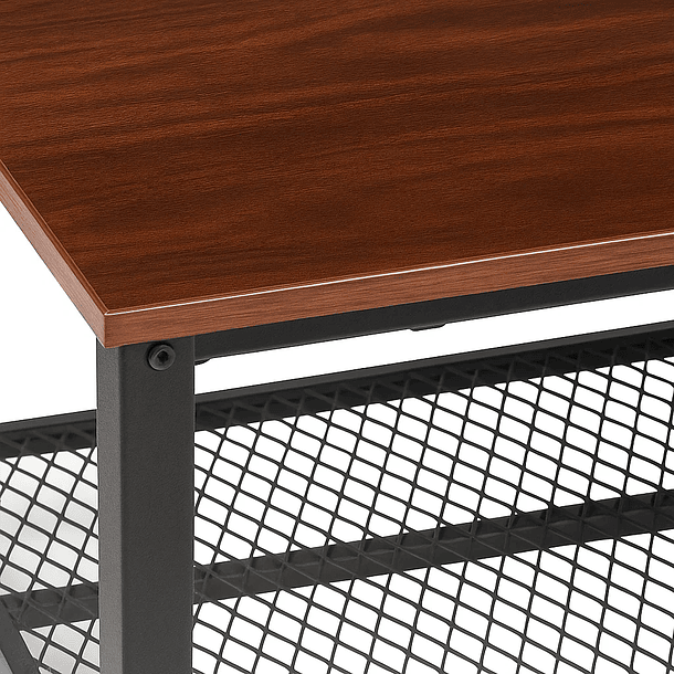 Mesa de centro metal madera oscura walnut enrejada 106x60 7