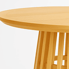 Mesa Redonda de 100 cm Madera Natural con Base Estilo Rejilla - Café 7