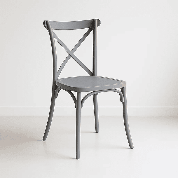 Silla Crossback Danubio de Terraza Exterior o Comedor - Gris 2