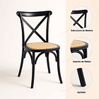 Silla Crossback Madera Rattan Negra 7