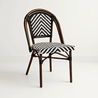 Silla Bistro Parisina Rattan - Blanca con negro 1