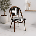 Silla Bistro Parisina Rattan - Blanca con negro 3
