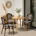 Silla Bistro Parisina Rattan - Blanca con negro 4