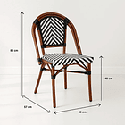 Silla Bistro Parisina Rattan - Blanca con negro 5